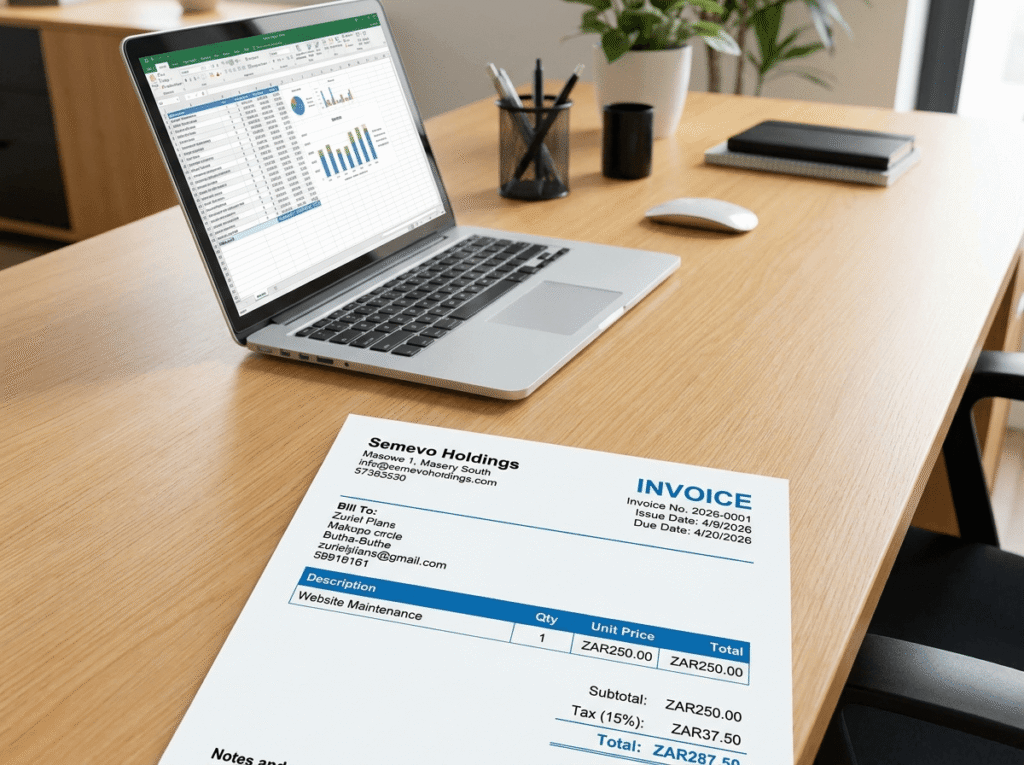 Professional invoice layout showing small business invoicing best practices